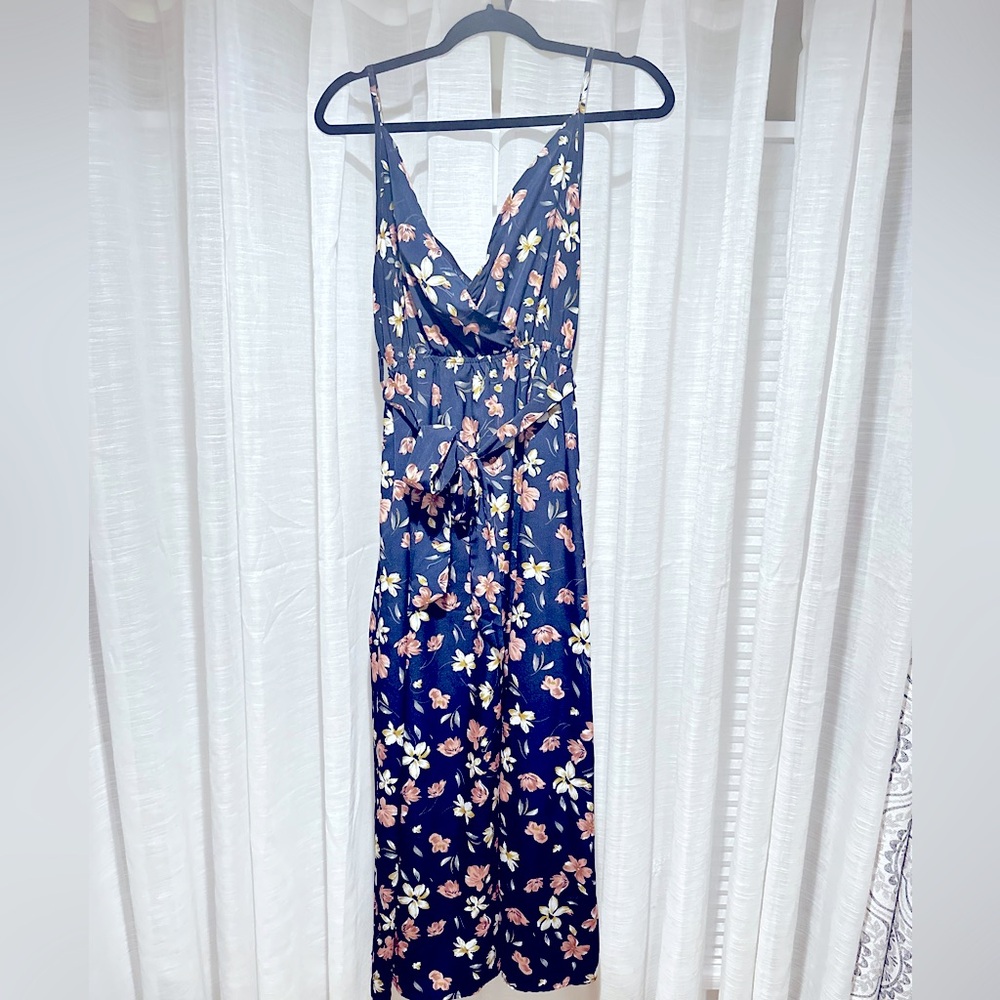 Blue floral maxi dress